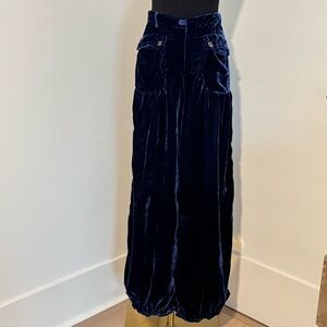 We the Free Crushed Velvet Blue Pants